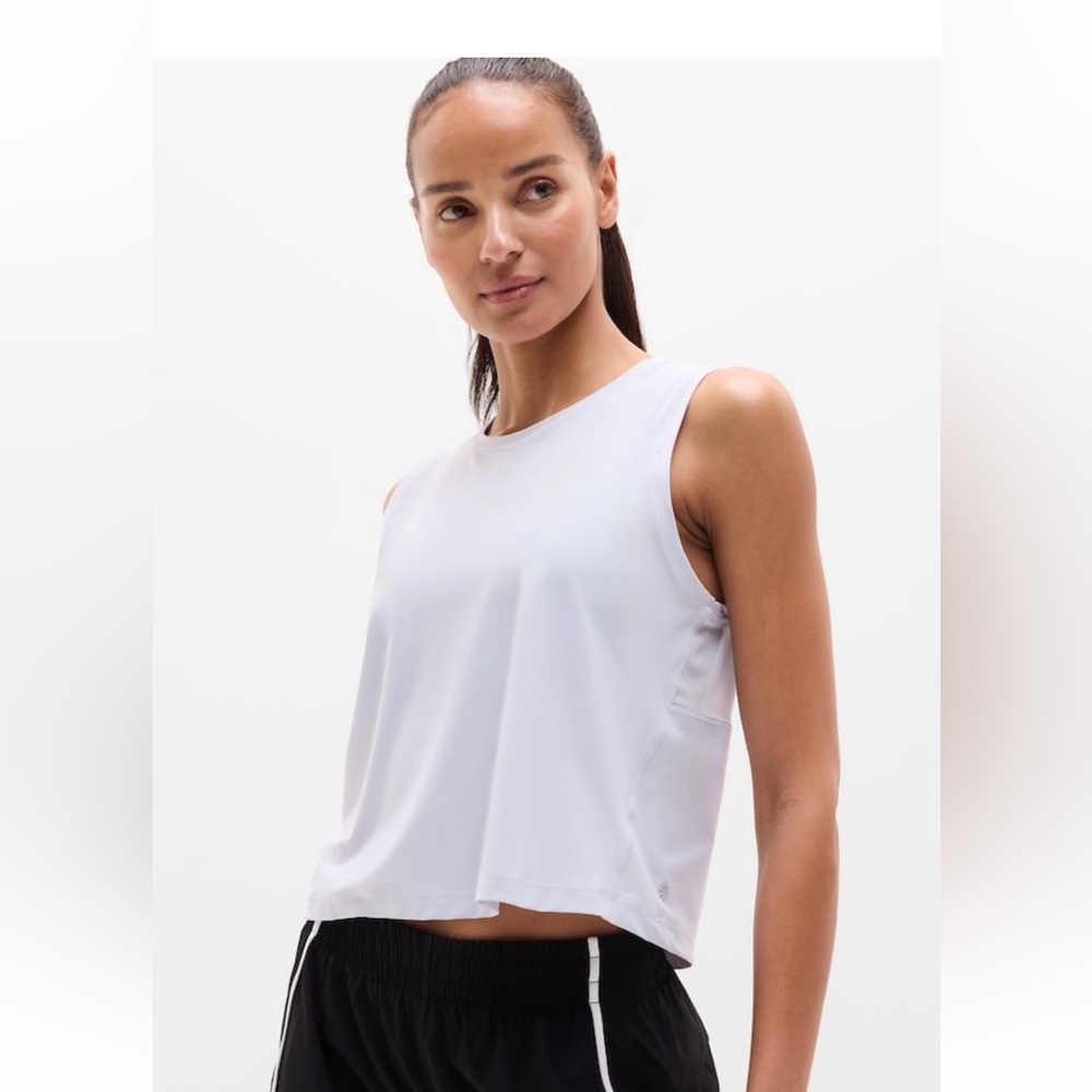 NWT Athleta 'Ultimate Muscle' Crop Mesh Tank Top 'Dark Fiber Optic' (Small) $49 - Picture 11 of 13